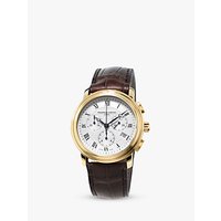 Frédérique Constant FC-292MC4P5 Men's Classics Chronograph Leather Strap Watch, Brown