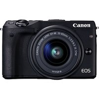 Canon EOS M3 Camera With EF-M 15-45mm IS STEM Lens, HD 1080p, 24.2MP, Wi-Fi, NFC, 3 LCD Screen