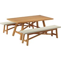 John Lewis Stockholm 6 Seater Dining Table & Bench Set, FSC-Certified (Eucalyptus), Natural