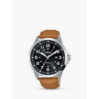Lorus RH933GX9 Men's Date Leather Strap Watch, Camel/Black