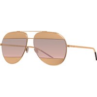 Christian Dior Diorsplit1 Aviator Sunglasses, Gold/Blush