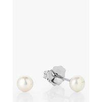 Claudia Bradby Freshwater Pearl Button Stud Earrings, White