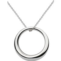 Kit Heath Sterling Silver Bevel Curve Ring Pendant Necklace, Silver