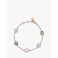John Lewis Gemstones Labradorite, Rose Quartz And Lace Agate Bracelet, Rose Gold
