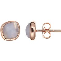 John Lewis Gemstones Agate Stud Earrings, Rose Gold/Blue