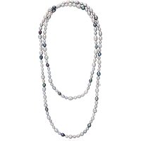 Claudia Bradby Long Rice Freshwater Pearl Necklace, Silver/Multi