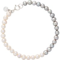 Claudia Bradby Freshwater Pearl Ombre Single Strand Bracelet, Silver/White