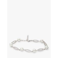 Lido Pearls Freshwater Pearl Marquise Link Bracelet, Silver/White
