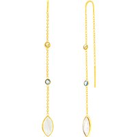 Auren 18ct Gold Vermeil Multi-Gemstones Marquise Chain Drop Earrings, Gold/Multi