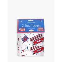 Milly Green Celebration Of Britain London Cotton Tea Towels, Set Of 2