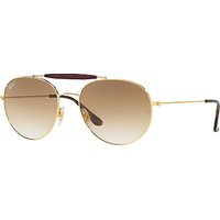 Ray-Ban RB3540 Oval Sunglasses, Gold/Beige Gradient