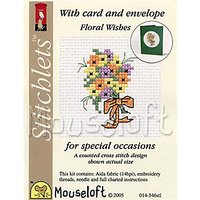 Mouseloft Floral Wishes With Card And Envelope Cross Stitch Kit