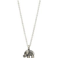 Dogeared Lucky Elephant Pendant Necklace, Silver