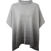 Pure Collection Tate Jacquard Poncho, Heather Charcoal/Grey