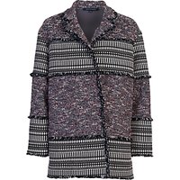 French Connection Pixel Coat, Black Multi