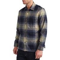 JOHN LEWIS & Co. Large Ombre Check Twill Shirt, Blue/Gold