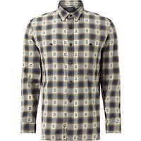 JOHN LEWIS & Co. Intarsia Twill Shirt, Navy