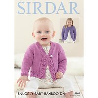 Sirdar Snuggly Baby Bamboo DK Cardigan Knitting Paper Pattern, 4668