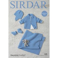 Sirdar Snuggly 4 Ply Baby Blanket And Cardigan Knitting Paper Pattern, 4686