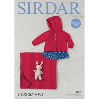 Sirdar Snuggly 4 Ply Baby Cardigan And Blanket Knitting Paper Pattern, 4687
