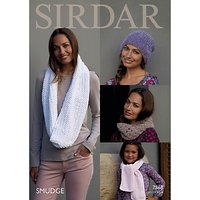 Sirdar Smudge Women's And Children's Hat And Scarf Knitting Paper Pattern, 7868