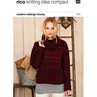 Rico Creative Melange Chunky Women's Jumper Knitting Pattern, 195