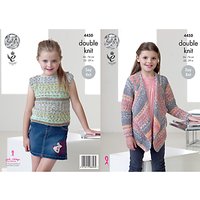 King Cole Drifter DK Children's Top And Cardigan Knitting Pattern, 4450