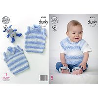 King Cole Comfort Chunky Baby Waistcoat Knitting Pattern, 4583