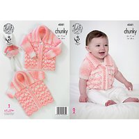 King Cole Comfort Chunky Baby Cardigan Knitting Pattern, 4581
