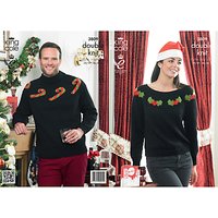 King Cole Big Value DK Men's And Women's Christmas Jumper Knitting Pattern, 3809