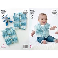 King Cole Comfort Chunky Baby Waistcoat Knitting Pattern, 4582