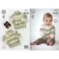 King Cole Comfort Chunky Baby Jumper Knitting Pattern, 4584