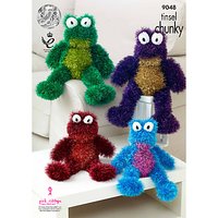 King Cole Tinsel Chunky Frog Toy Knitting Pattern, 9048