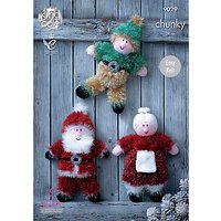 King Cole Chunky & DK Christmas Soft Toy Knitting Pattern, 9029