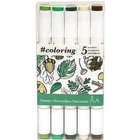 Johanna Basford Enchanted Forest Colouring Marker Pens, Pack Of 5, Nature