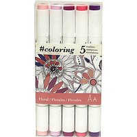 Johanna Basford Secret Garden Colouring Marker Pens, Pack Of 5, Floral