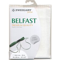 Zweigart Belfast Linen 32ct Embroidery Fabric, White