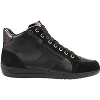 Geox Myria High Top Lace Up Trainers, Black