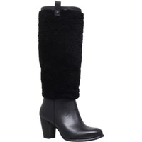 UGG Ava Exposed Fur Knee High Boots, Black