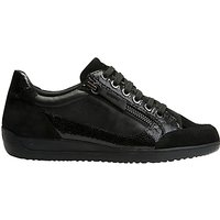 Geox Myria Lace Up Trainers, Black