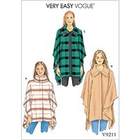 Vogue Misses' Women's Cape Sewing Pattern, 9211