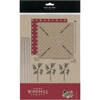 East Of India Christmas Paper Windmill Kit, Brown/Red