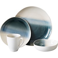 West Elm Ombre Crackle China Dinnerware Set, Grey/White