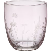 John Lewis Floral Cut Glass Tumbler, Pink Luster