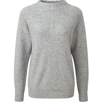 Pure Collection Fernbrook Slouch Sleeve Jumper, Heather Grey