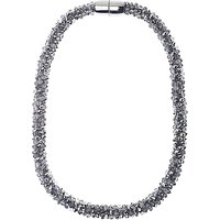 Adele Marie Faceted Glass Beads Rope Necklace, Silver