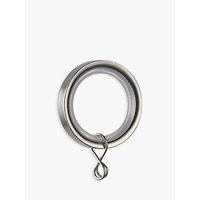 House By John Lewis Brushed Steel Curtain Rings, Pack Of 6, 19mm