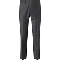 John Lewis Check Super 100s Wool Tailored Fit Suit Trousers, Grey