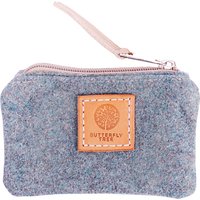 Butterfly Tree Wool Coin Purse, Teal