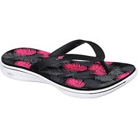Skechers H2 Goga Flip Flops, Black/Pink